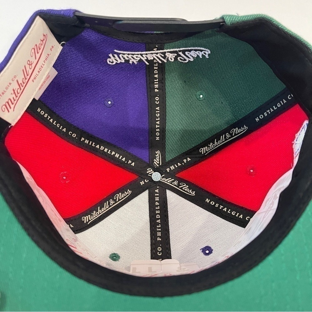 Milwaukee Bucks Mitchell & Ness x Lids Team Era Pinwheel Stripe Snapback Hat NEW - Picture 7 of 16